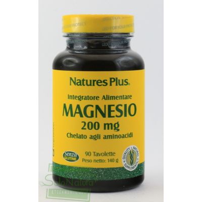 MAGNESIO INTEGRATORE ALIMENTARE  90 TAVOLETTE 200 mg LA STREGA NATURE'S PLUS