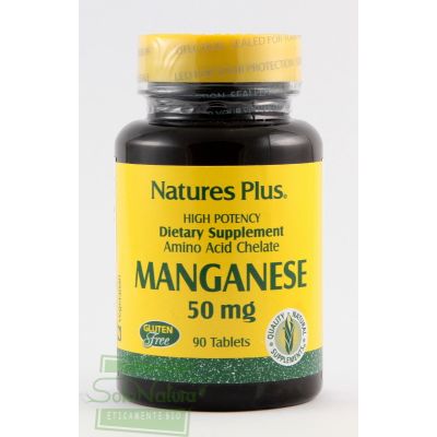 MANGANESE INTEGRATORE ALIMENTARE 50 mg  90 tavolette LA STREGA NATURE'S PLUS